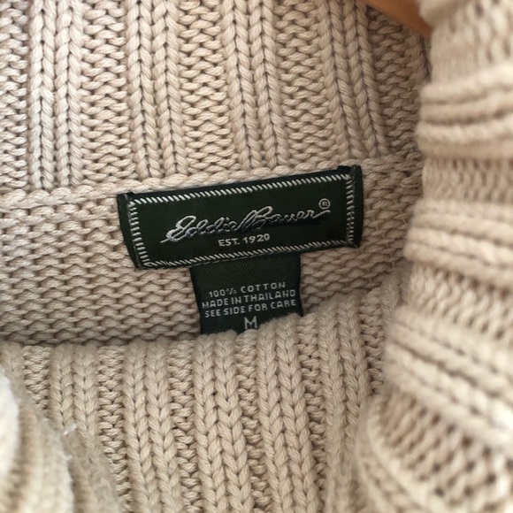 Thick knit cotton turtleneck sweater - Picture 13 of 15